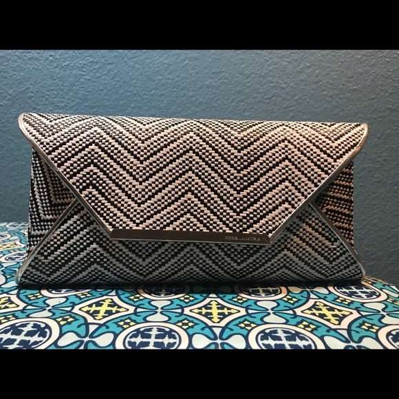 NWT! BCBG Max Azria Gorgeous Black & White Clutch - Picture 1 of 5